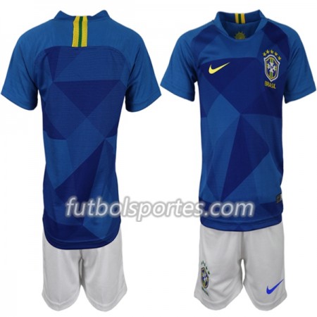 Camisetas Brasil Niño Segunda Equipacion Mundial 2018